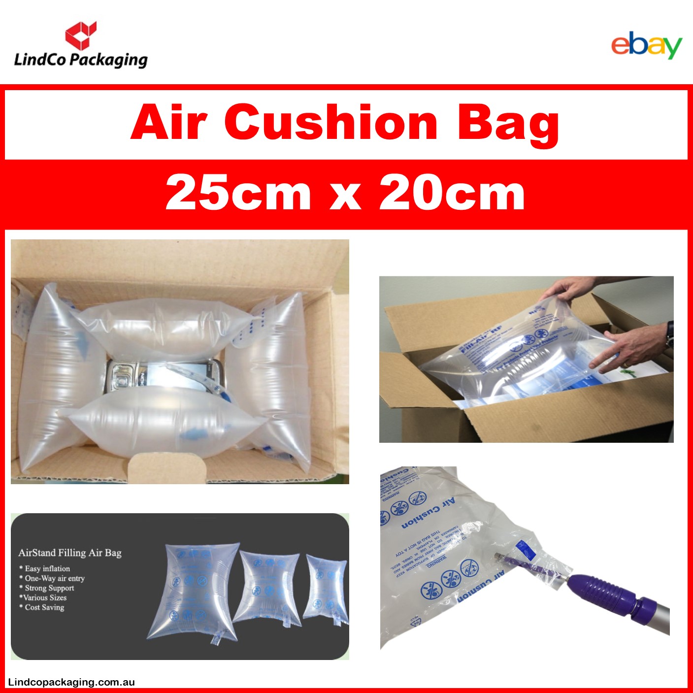 50 x Inflatable Air Cushion Air Void Filling Bag Packaging Pillow ...