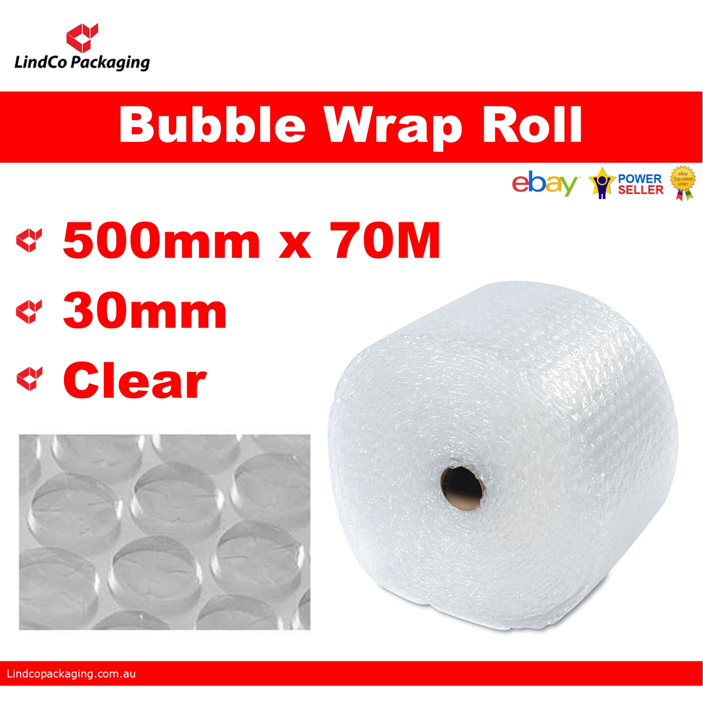 Bubble Wrap 2 ROLLS OF 500mm x 100 M Small Bubble-New! 